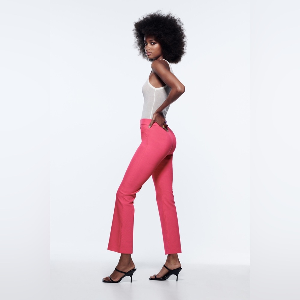 ZARA pink mini flare pants #BARBIE